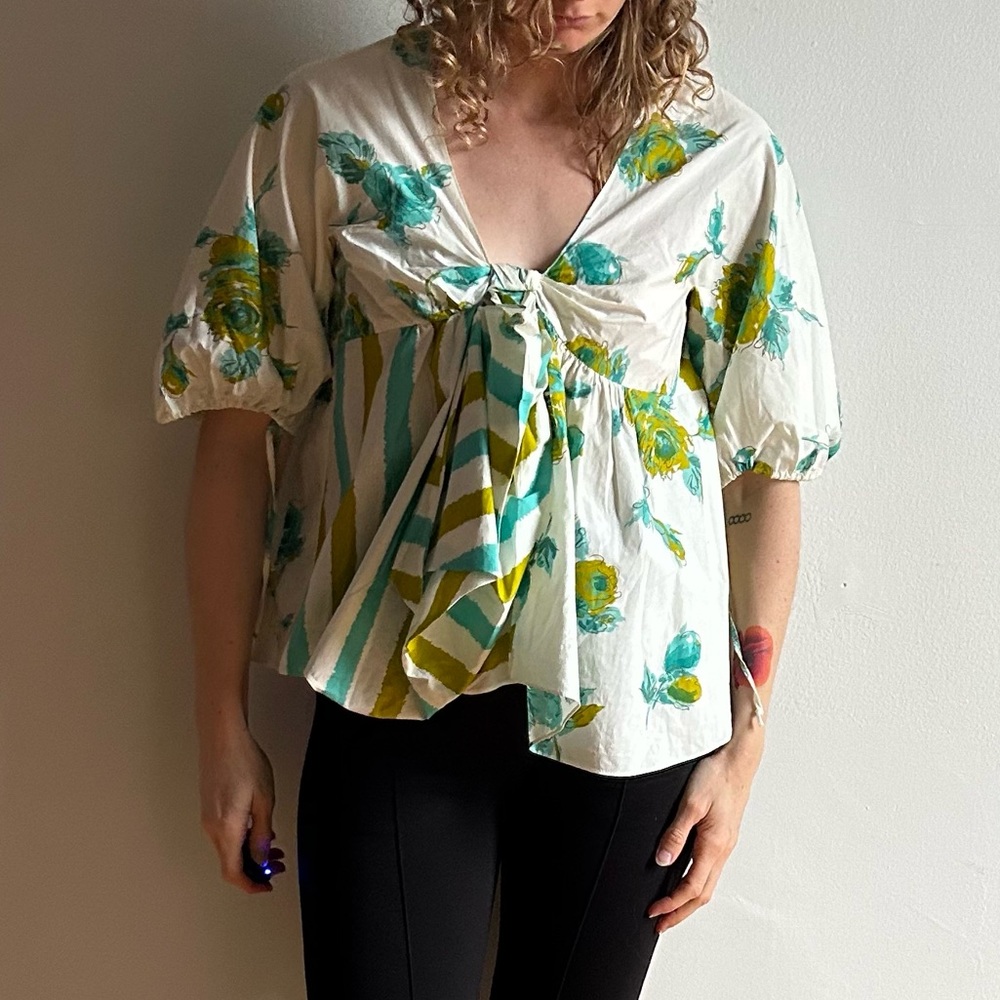 Marni Cotton Printed Bohemian Nature Relaxed Blouse